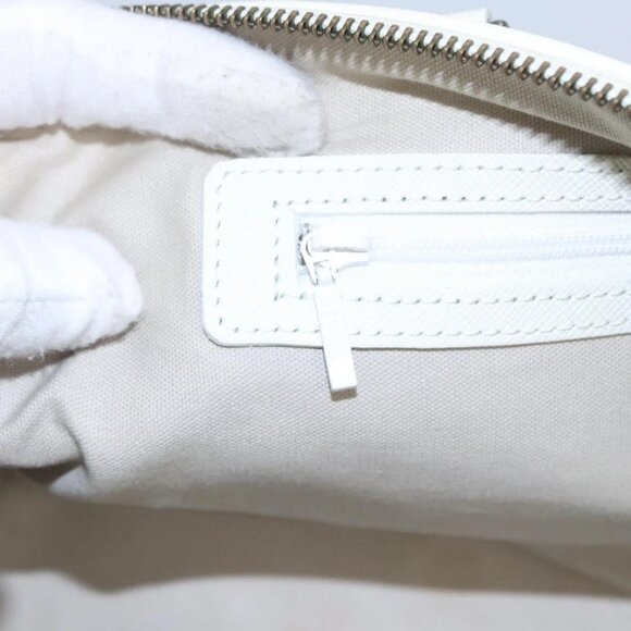 BURBERRY Nova Check Hand Bag Canvas Beige White Auth EC813 - Picture 13 of 16